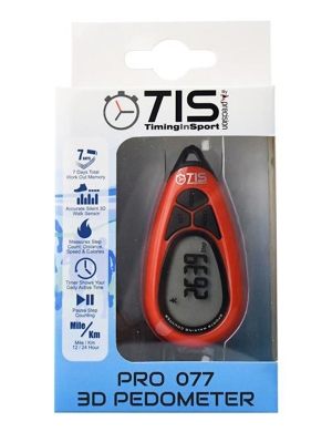 Timing In Sport Pro 077 3D Pedometer - Red